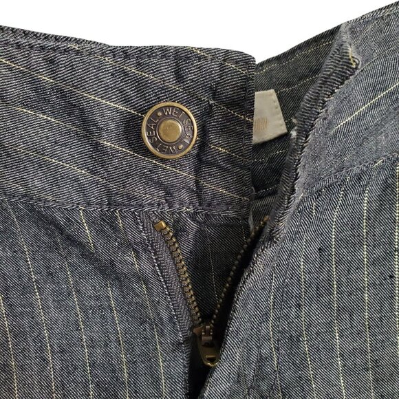 Wet Seal Size 13 Pants Stripe Linen Blend Trousers Lurex Gold Low Rise Wide Leg - Picture 6 of 9